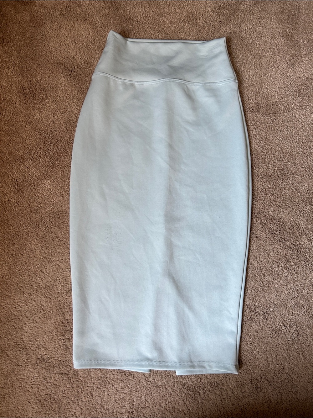 Sleek Light Blue Pencil Skirt with High Waist